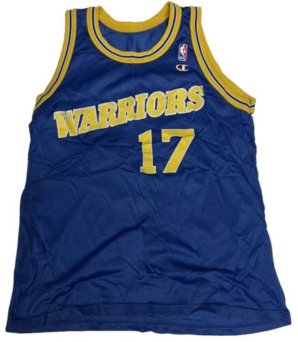 Vintage Champion Chris Mullin Golden State Warriors Jersey NBA Basketball 42 Med - Picture 1 of 8
