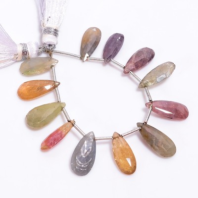 Natürliche Multi Saphir Facettierte Rondell Perlen, 3 Mm