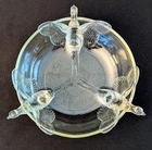 Vintage Jeanette Pheasant Clear Footed Glass Bowl