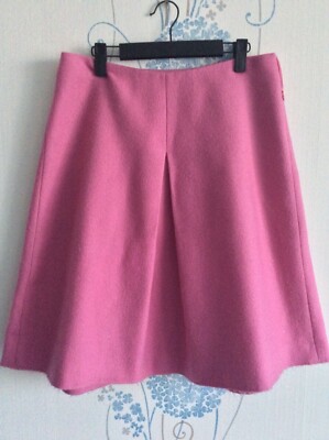 MIU MIU Italy Authentic Wool, Mohair Pink Pleat A-line Skirt size 44 IT , L