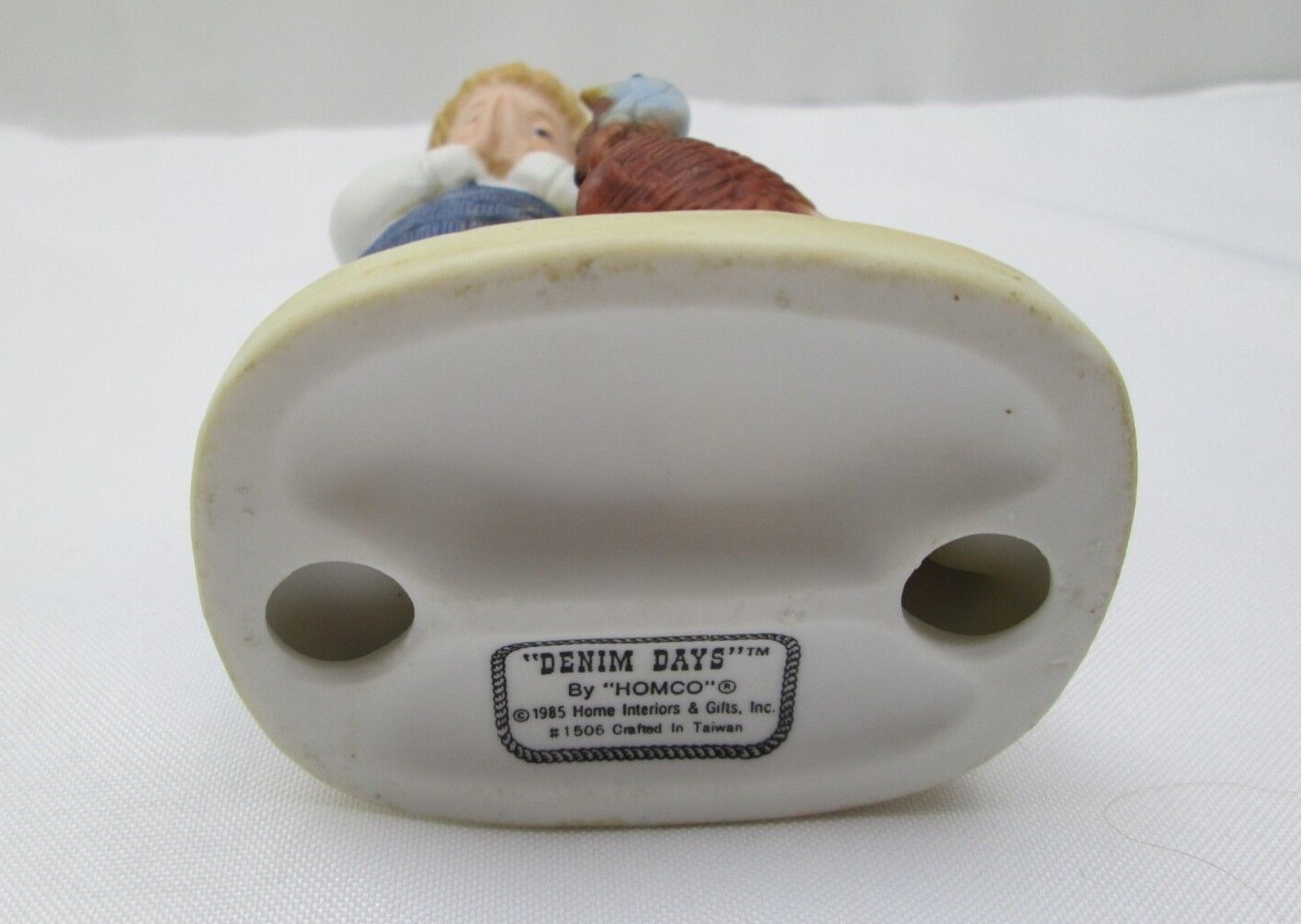 Home Interiors 1985 HOMCO Denim Days Figurine A Time For Thanks 1506