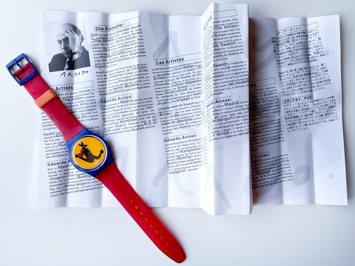 Vintage Swatch - BOXING BY EDUARDO ARROYO - Limited Edition 1996 