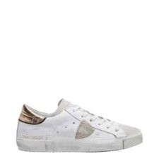 Sneaker Donna Philippe Model Paris Bianca, Back Dorato Coccodrillo art PRLD VC01