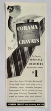 1941 Cohama Gamester Cravat Tie Rooster Print Ad 2.5" x 6.3"