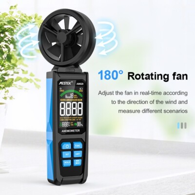 LCD Digital Anemometer Thermometer Handheld Wind Speed Meter Gauge Air Testers
