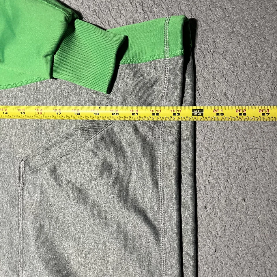 耐克连帽衫女式中号Therma Fit运动衫长袖灰色绿色 — 第 3/4 张图片