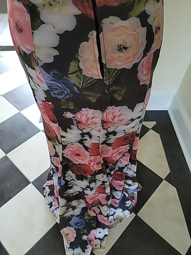 City Triangles Floral Taffeta Mermaid Prom Dress with Strappy Bodice Size 3 - Picture 14 of 19