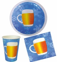 Oktoberfest Deko Dekoration Party Bayern Partygeschirr Bierglass Raute 36 Tlg. K