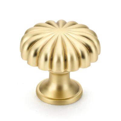 10 Pack Gold Cabinet Knobs, Zinc Alloy Brushed Brass Drawer Knobs Hardware for K