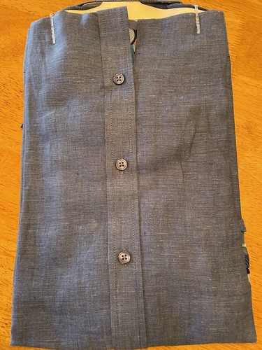Primary Blues Long Sleeve Cotton Collared Button Up Men’s Shirt Medium Slim - Picture 5 of 7