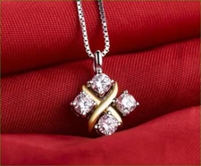 2.00Ct Round Cut Lab Created Diamond Pendant Necklace 14K White Gold Plated