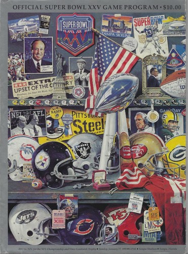 Super Bowl XXV Programm - New York Giants vs Buffalo Bills @ Tampa Bay Stadium