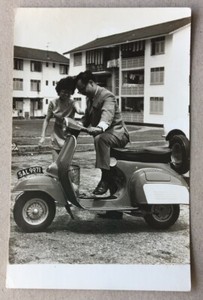 1960 S Chinese Man On His New Vespa Scooter Photo Singapore Ebay