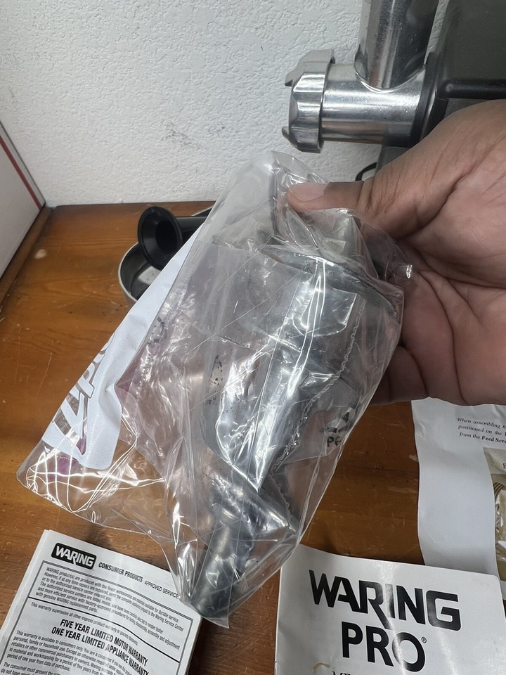 Waring Pro Electric Meat Grinder Stainless Steel Model MG105 Open Box