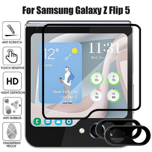 Display Panzerfolie Für Samsung Galaxy Z Flip5 Displayschutz Schutzfolie 9H Glas - Bild 1 von 11
