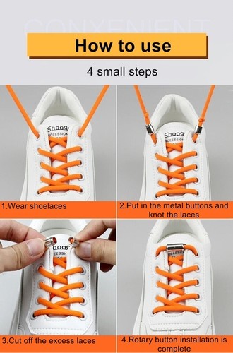 No Tie Elastic Shoe Laces Adult Kids Trainer Lace Lazy Easy No-tie Shoelaces UK - Picture 7 of 25