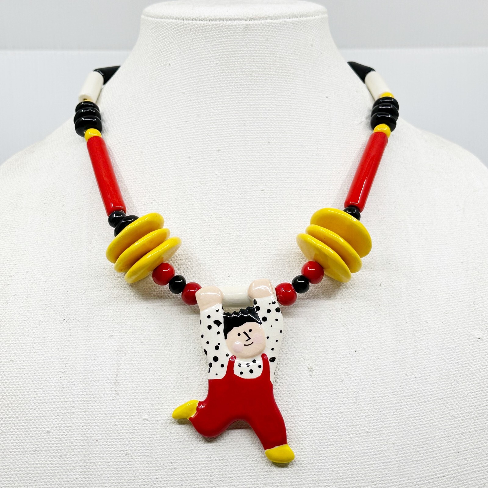 Ruby Z Candace Loheed ceramic boy pendant necklac… - image 1
