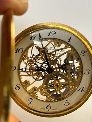 TISSOT Hunting Pocket Watch Wind up Skeleton Mechanical TISSOT Hunting Pocket Watch Wind up Skeleton Mechanical
