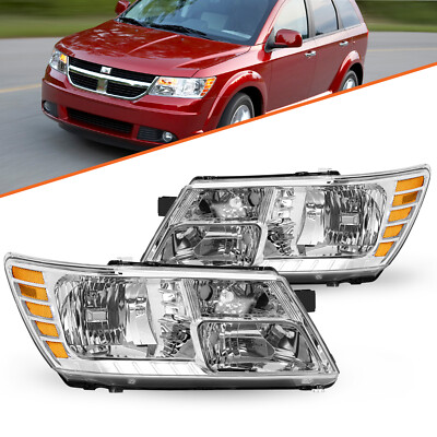 2009-2020 Dodge Journey Headlights Headlamps Replacement Left+Right 09-20