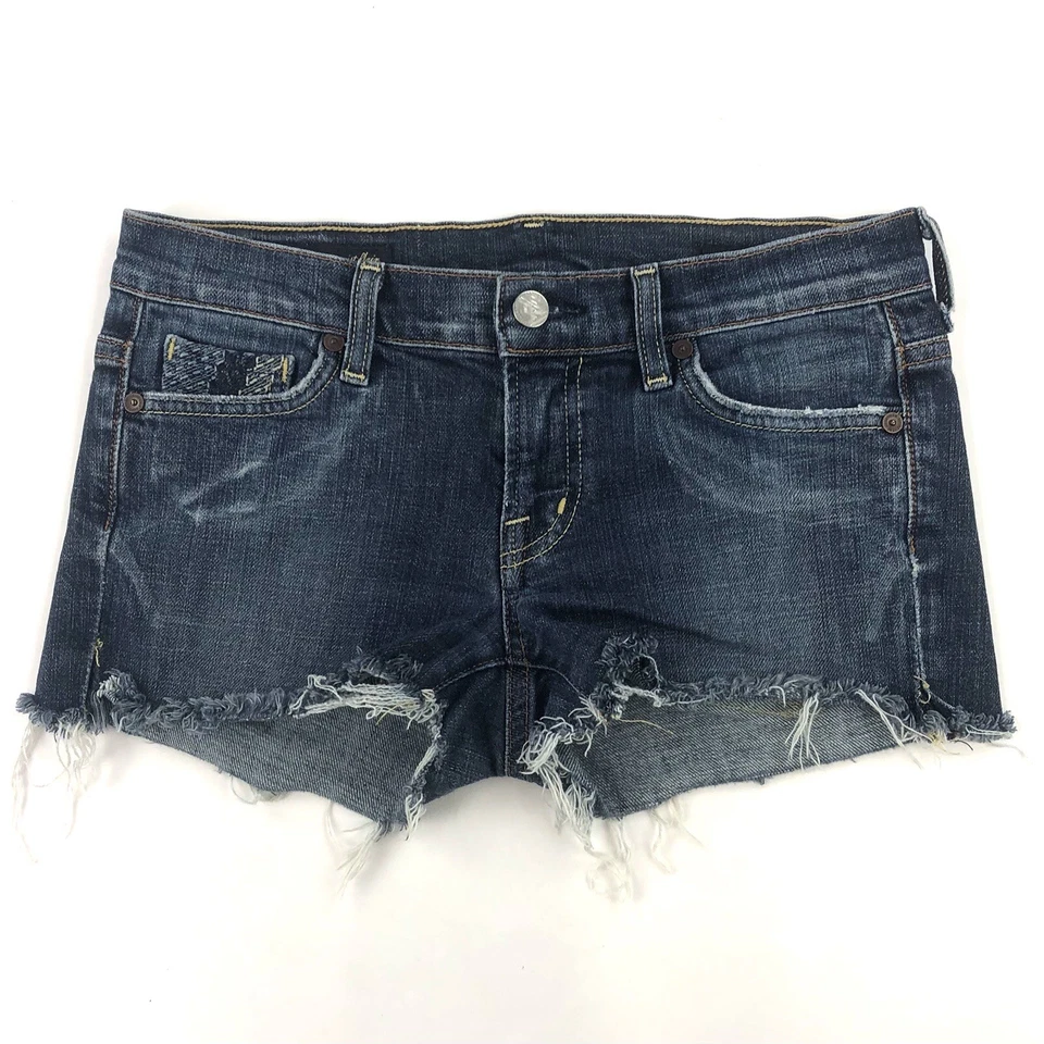 Citizens Of Humanity Cutoff Jean Shorts Women’s Size 27 Embroidered Frayed Denim - Image 2 of 4