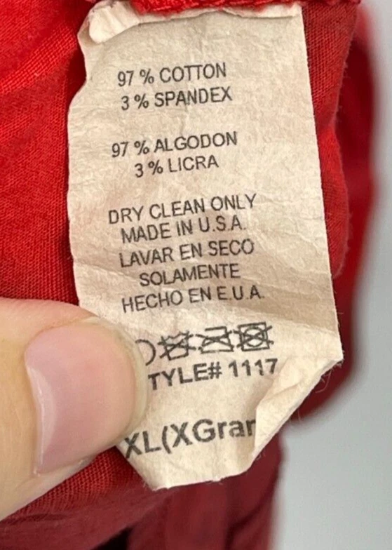 Camisa Mission USA Para Hombres XL Rojo Ángel Gráfico Manga Larga Abotonada Rockabilly Foto 4 de 4