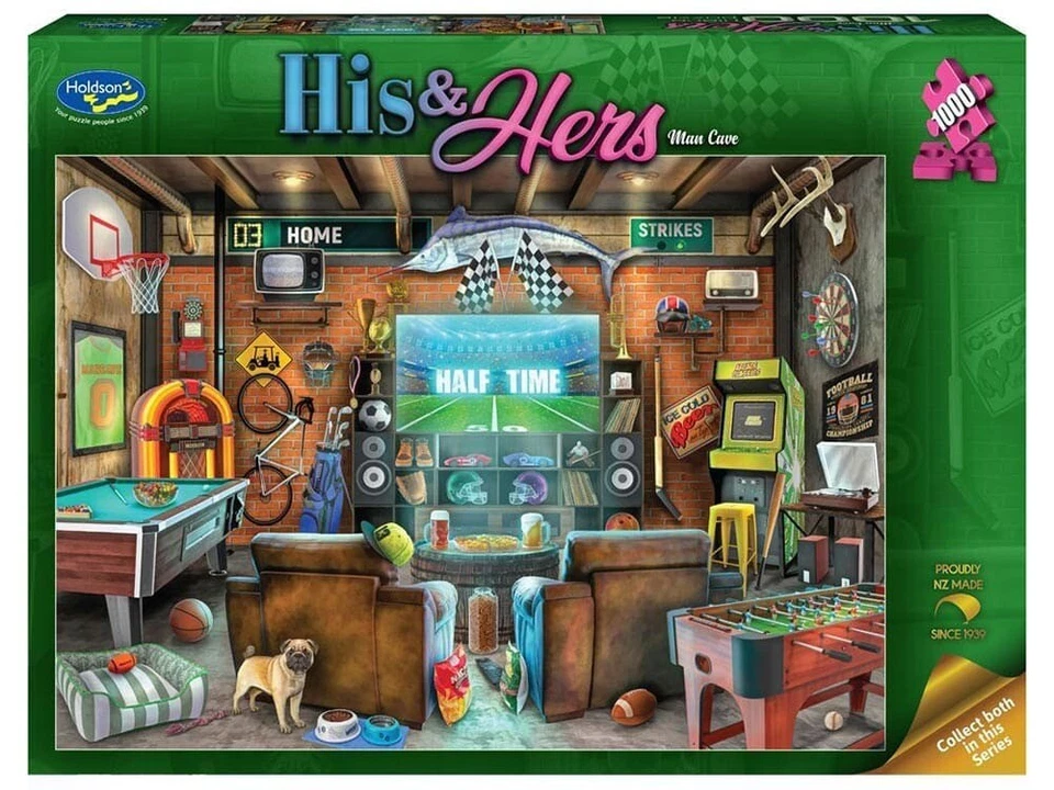Holdson His & Hers Man Cave Jigsaw Puzzle 1000 Pieces (HOL777013) - image 2 of 3