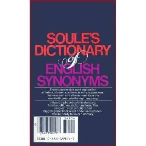Soule's Dictionary of English Synonyms - Mass Market Paperback - GOOD - Picture 1 of 1