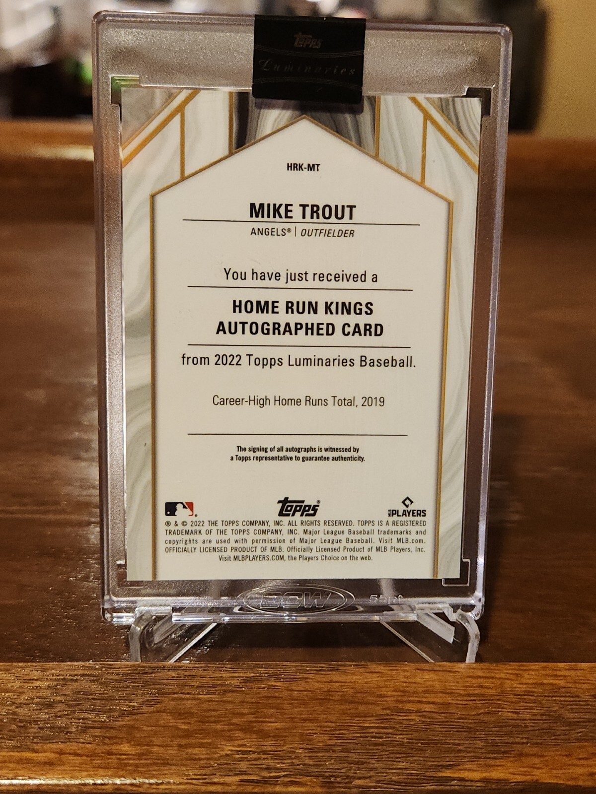 2022 Topps Luminaries Mike Trout Home Run Kings Auto Autograph 10/15