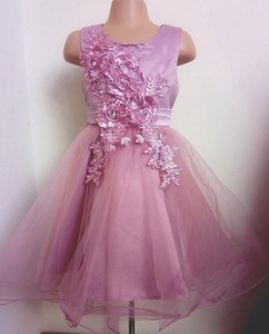 dusky pink flower girl dress