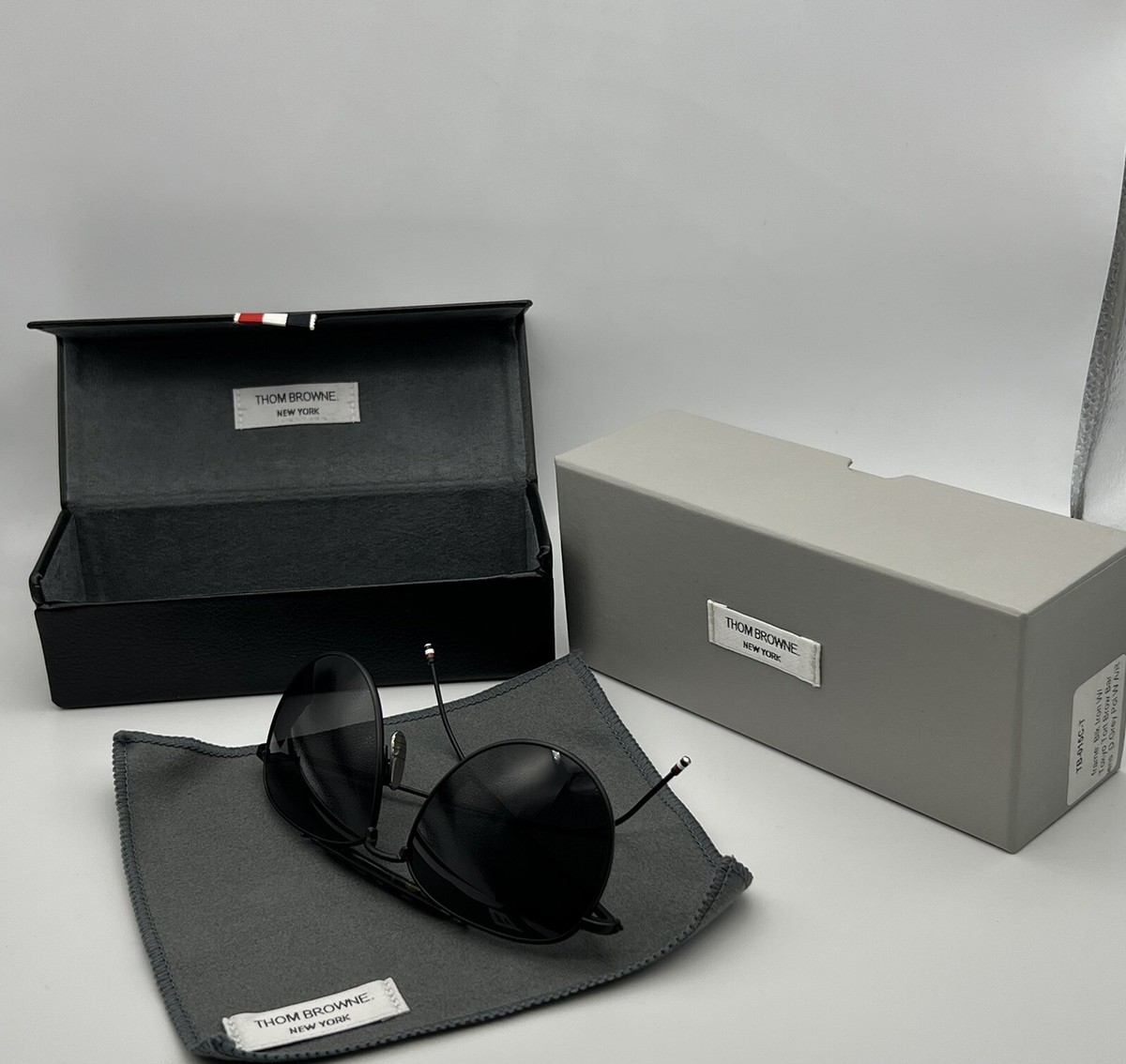 Thom Browne TB-015 Ct Aviator Black Iron D.grey Polarized W A/R