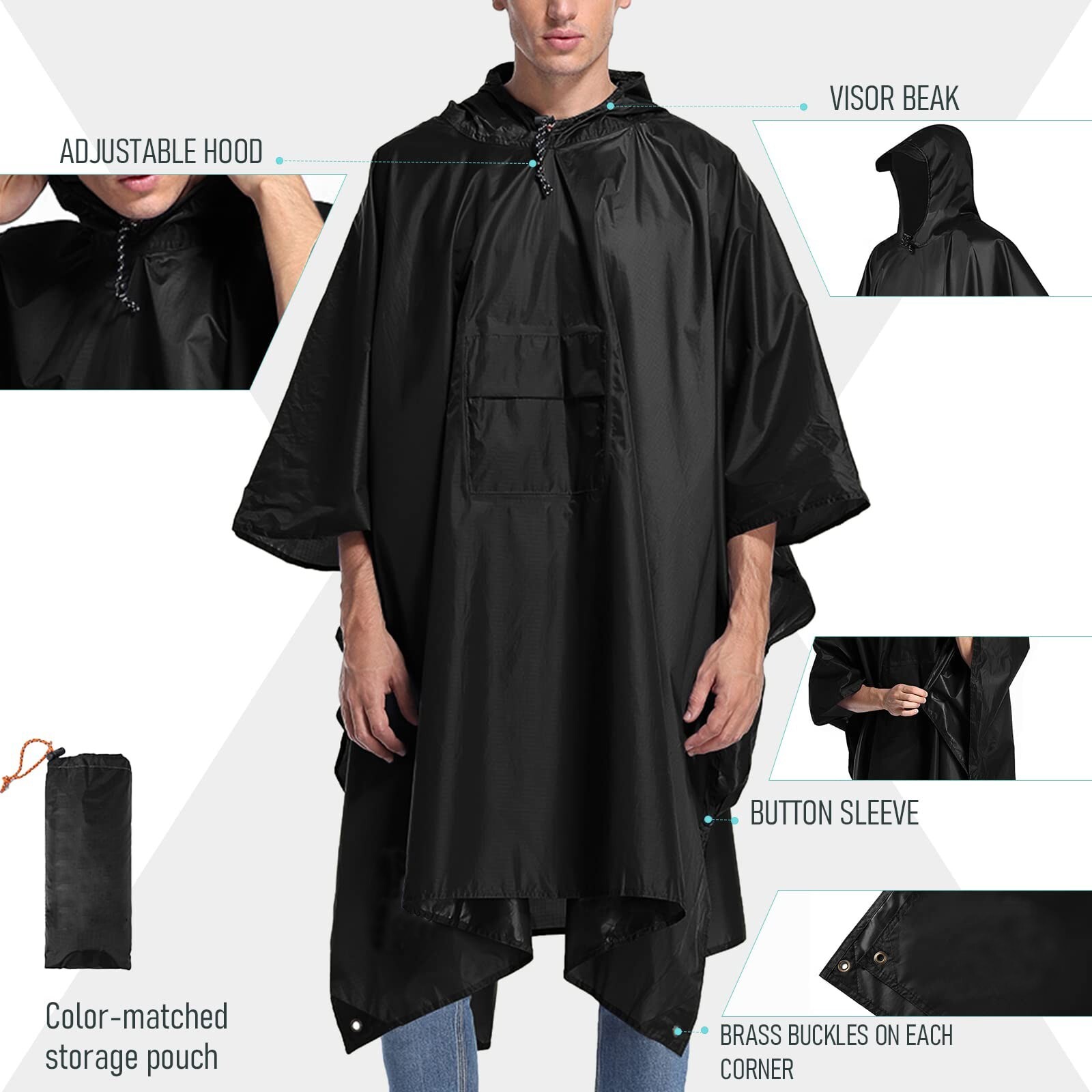 Waterproof 3-in-1 Survival Raincoat for Men & Women Outdoor Adventures-image