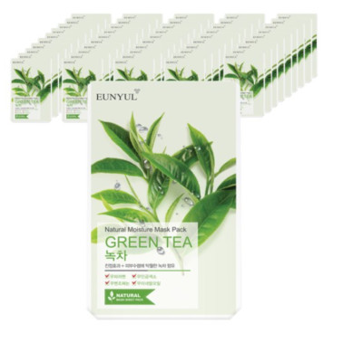 EUNYUL GREEN TEA Natürliche Feuchtigkeits-Gesichtsmasken-Blattpackung,...