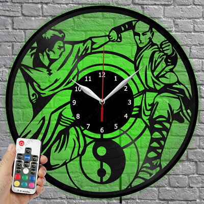 LED Clock Martial arts Vinyl Record Wall Clock Led Light Wall Clock 1730