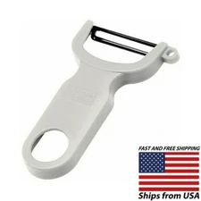KUHN RIKON Original 4-Inch Easy Vegetable-Potato Peeler - Swiss Made - White 
