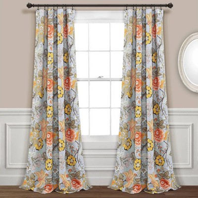 Set of 2 95''x52'' Sydney Light Filtering Window Curtain Panels Light Gray/Green