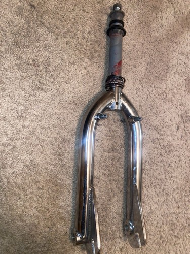 2000s GT Cr-Mo Freestyle BMX Fork 1 1/8" Chrome 20" U-Brake Midschool - Picture 2 of 9
