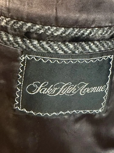 Genuine West of England 100% wool fully lined with Saks Fifth Avenue Sewn tag. - product listing photo