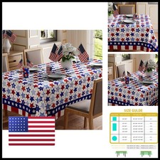 XCHI Red White Stripes Wood Stars Patriotic America Tablecloth 60x120 Inch