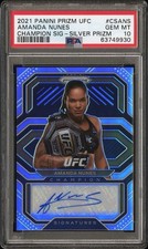 2021 Panini Prizm UFC Amanda Nunes Champion Auto Silver Psa 10 Autograph Legend