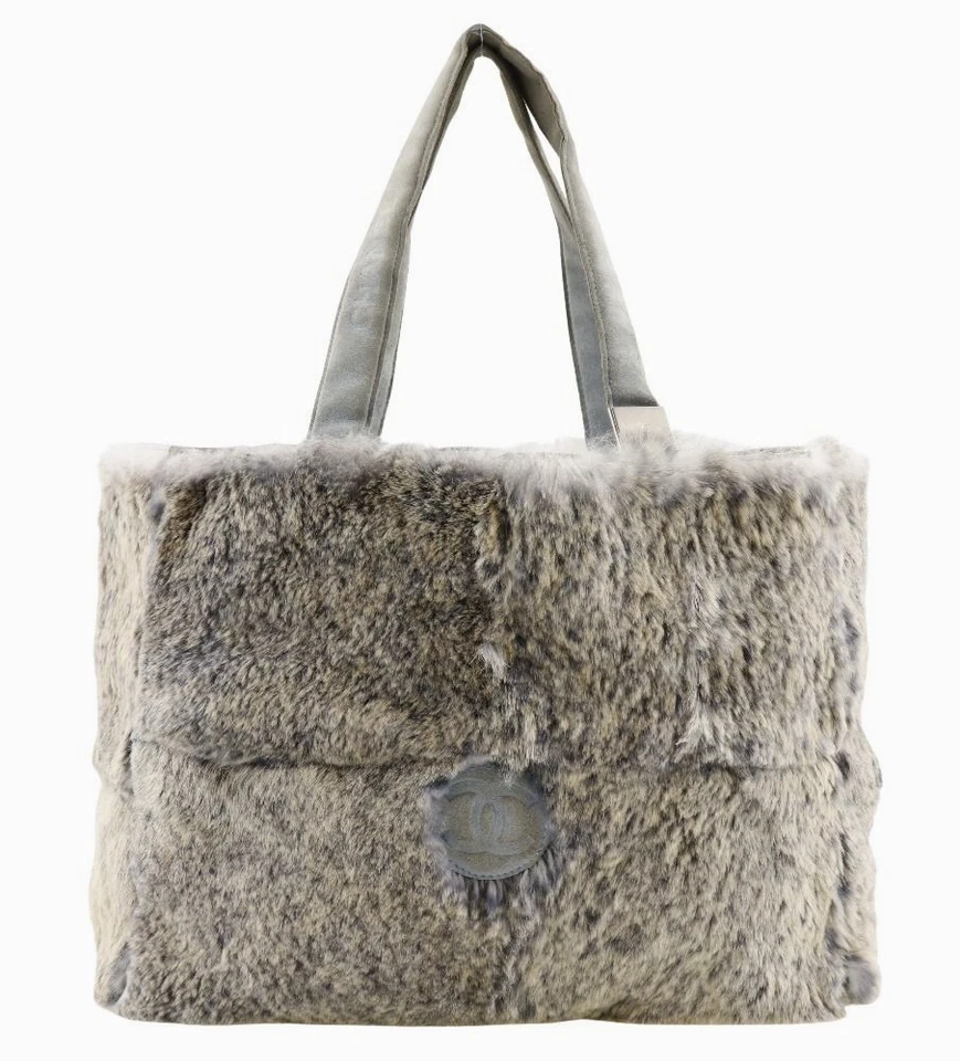 Bolso de Mano Chanel Lapin Piel de Conejo Marca de Coco Gris Gamuza con Mini Bolsa De Colección Foto 2 de 4