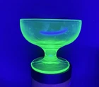 Uranium Vintage Green Depression Glass Footed Sherbert Dish
