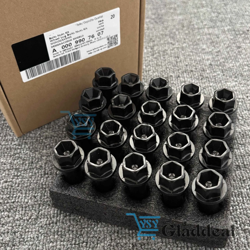 Juego de 20 tuercas de pernos de rueda para Mercedes Benz S500 GLK350 S550 CL500 GL450 Foto 4 de 4