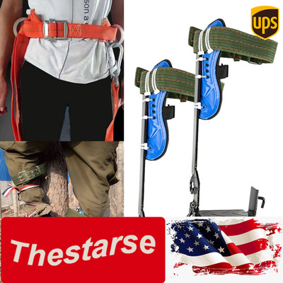 2 Gears Tree Climbing Spike Set Safety Belt With Straps Adjustable Lanyard Rope