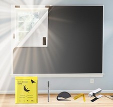 100 Blackout Curtains for Bedroom, 78"x57" Portable DIY Blackout Blinds, No