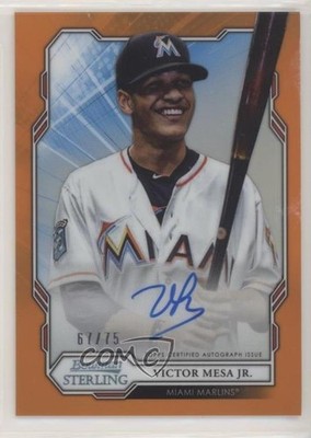 2019 Bowman Sterling Prospect Orange Refractor 67/75 Victor Mesa Jr Auto p7m