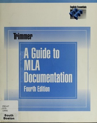 A Guide to MLA Document : With an Appendix on APA Style Joseph F.