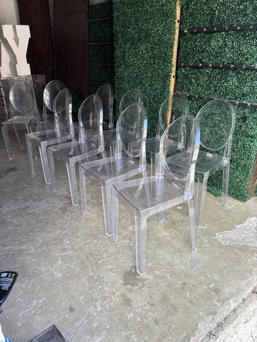 Lot Of  18Ghost Chairs Transparent Crystal Acrylic Stacking Chair  Events Home
