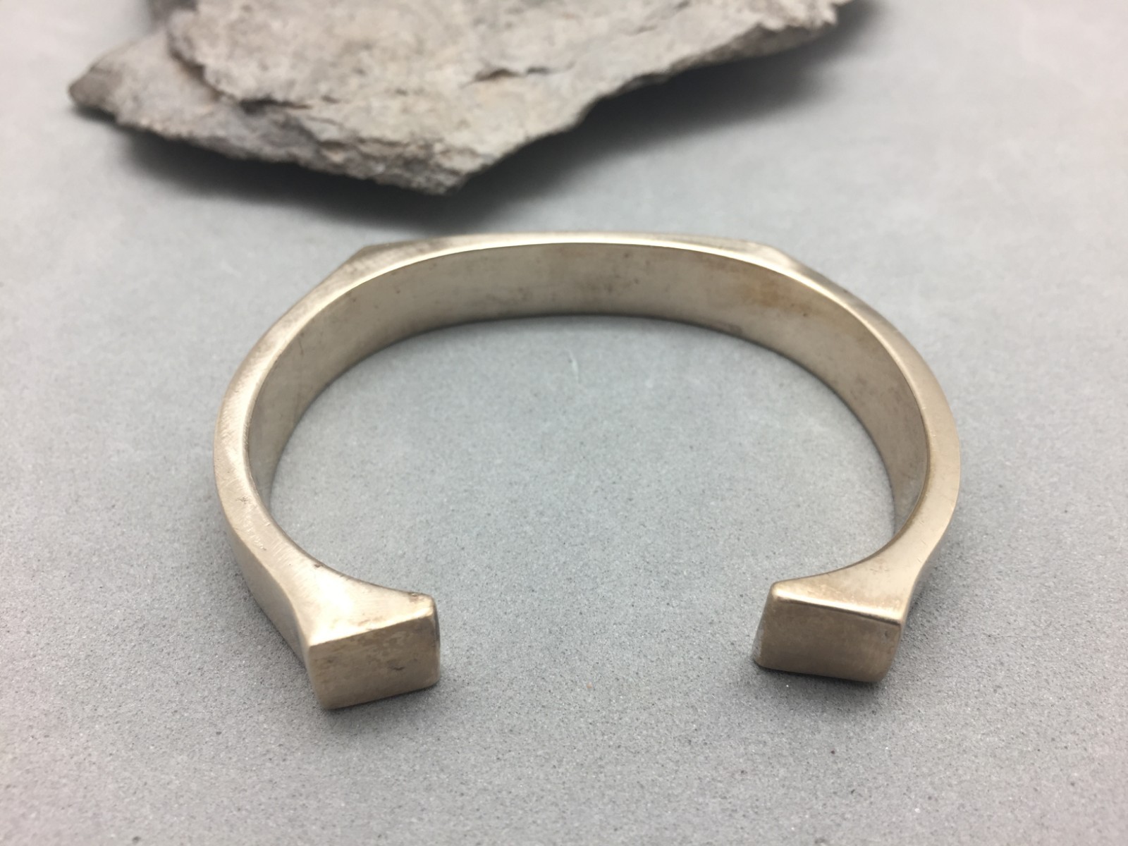 Solid Brass Cuff Bracelet Heavy Chunky Brutalist … - image 5