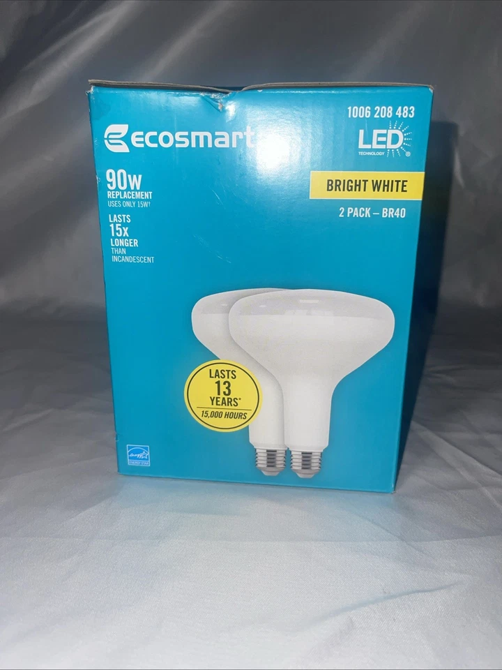 Eco-Smart Dimmable LED Light Bulb 2-Pack Bright White BR40 90W - Image 4 of 4