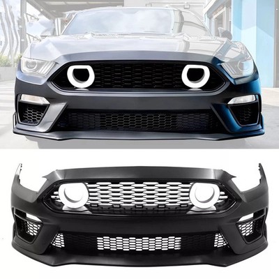 Fits 2015 2016 2017 Ford Mustang Mach 1 Style Front Bumper Cover +LED Grille
